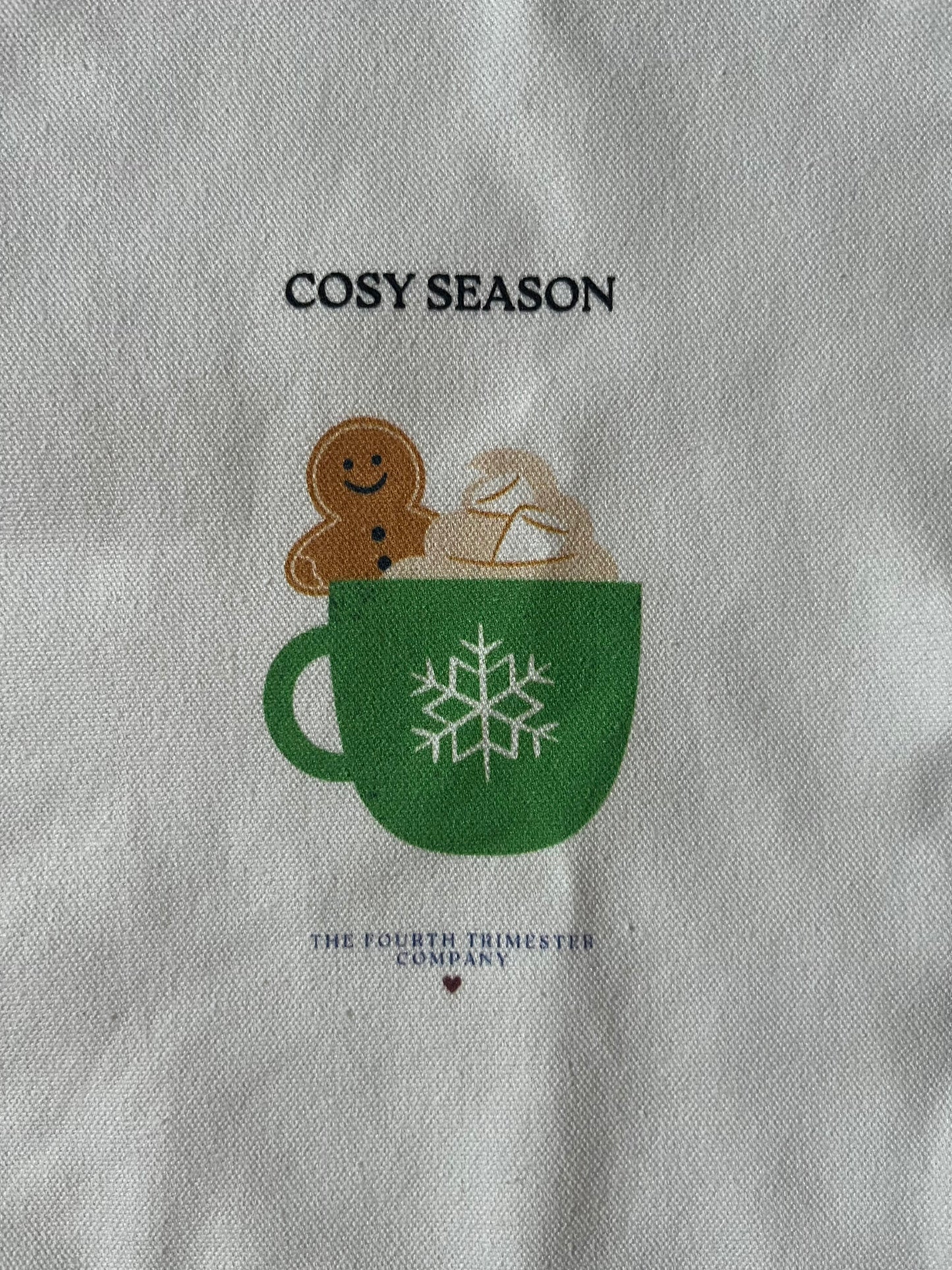 'Cosy Season' Large black and white tote bag